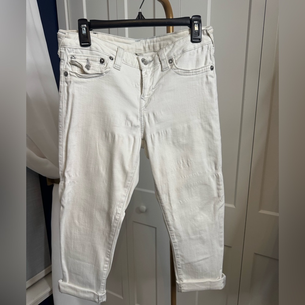 True Religion Women's White Ankle Jeans